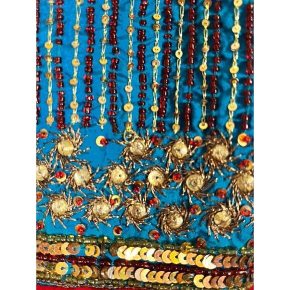 Roop Darsham Lehenga Dress Choli Red Beaded Sequin Metallic Anarkali Indian - Picture 6 of 13